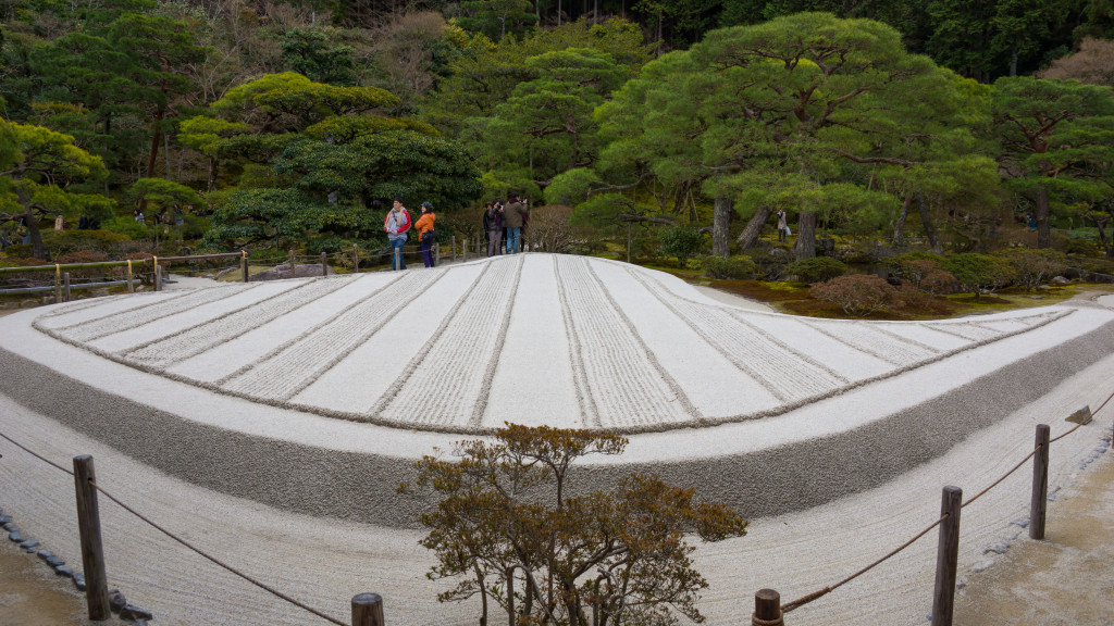 unique dry sand garden at Ginkaku-ji, Kyoto, Japan | cultivatorkitchen.com
