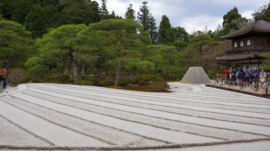 dry sand garden with Mt. Fuji mound at Ginkaku-ji, Kyoto, Japan | cultivatorkitchen.com
