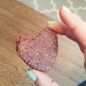raw chocolate heart-shaped cookie | cultivatorkitchen.com