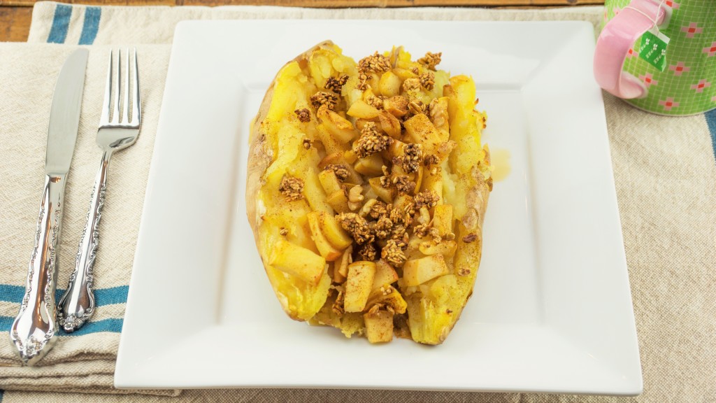 Baked Sweet Potato Breakfast with Apples & Granola | cultivatorkitchen.com