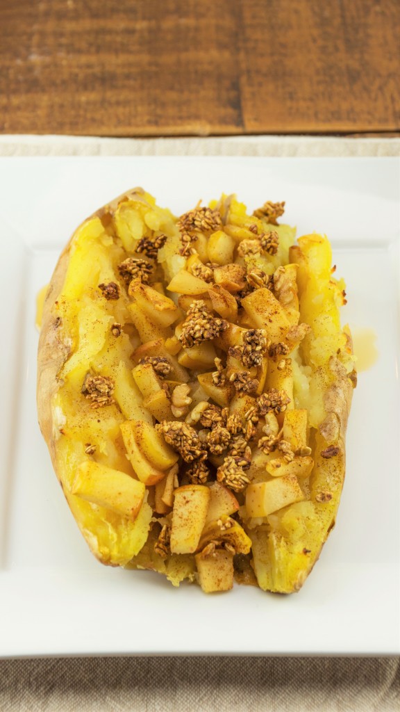 Baked Sweet Potato Breakfast with Apples & Granola | cultivatorkitchen.com