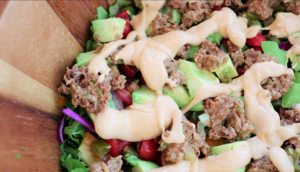 EPIC Taco Salad with Raw Vegan Taco Meat & Chipotle Cashew Crema | Cultivator Kitchen
